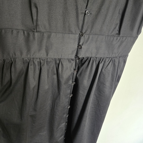 Alfani Button Front Midi Dress Women's L‎ Minimalist Neutral Goth Dark Feminine - Picture 5 of 13
